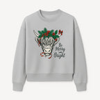 Christmas Highland Cow Graphic - Be Merry and Bright Festive Design for Holiday Decor, Apparel, and Gifts - Sweatshirt 1757922460554.jpg