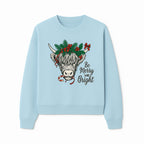Christmas Highland Cow Graphic - Be Merry and Bright Festive Design for Holiday Decor, Apparel, and Gifts - Sweatshirt 1757922460705.jpg