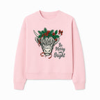 Christmas Highland Cow Graphic - Be Merry and Bright Festive Design for Holiday Decor, Apparel, and Gifts - Sweatshirt 1757922460852.jpg