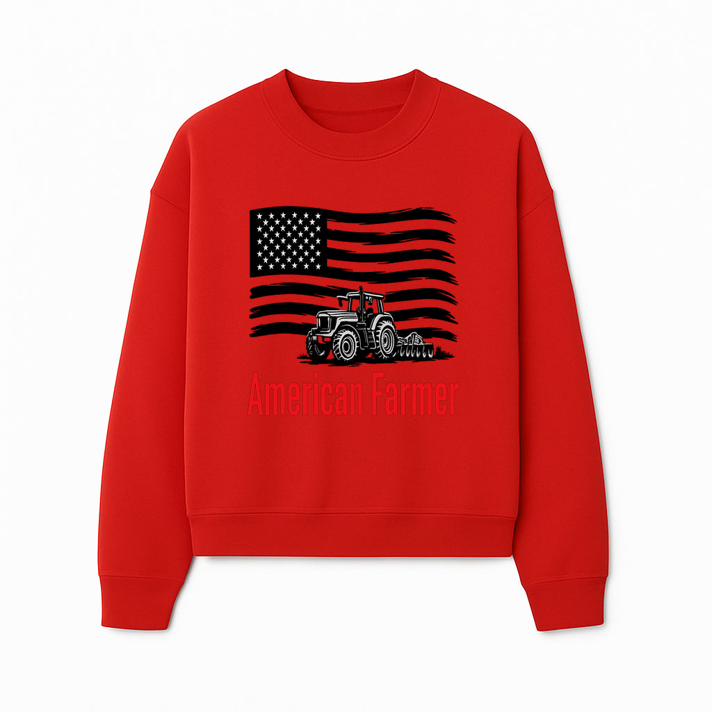American Farmer Tractor Graphic Tee - Patriotic USA Flag Design, Farmer Gift, Agriculture Apparel - Sweatshirt 1757922460963.jpg