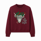 Christmas Highland Cow Graphic - Be Merry and Bright Festive Design for Holiday Decor, Apparel, and Gifts - Sweatshirt 1757922460990.jpg