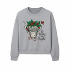 Christmas Highland Cow Graphic - Be Merry and Bright Festive Design for Holiday Decor, Apparel, and Gifts - Sweatshirt 1757922461423.jpg