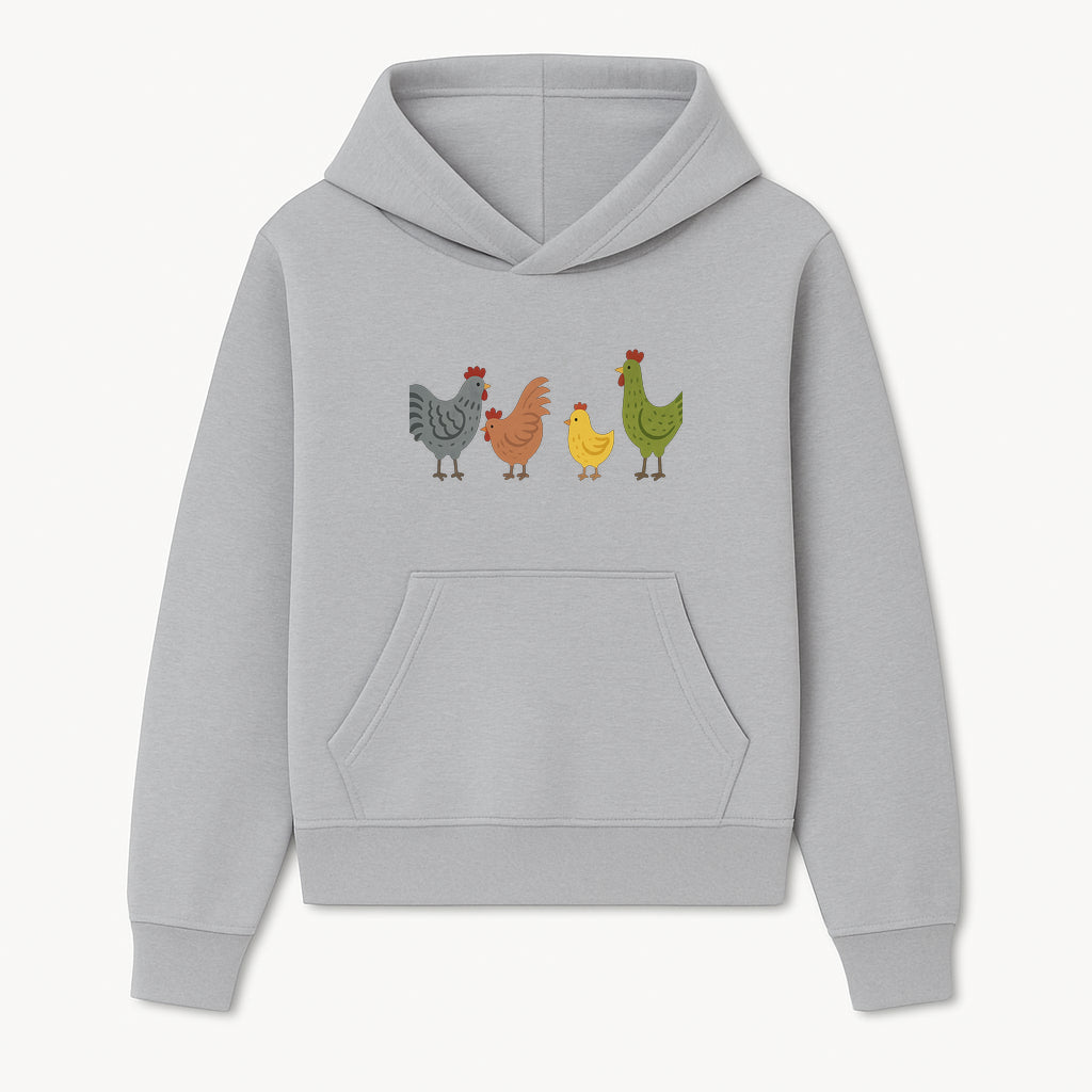 Colorful Chicken Wall Art Set - Cute Farmhouse Decor for Kids' Rooms, Nursery, or Kitchen - Whimsical Animal Print Decorations - Hoodie 1757922463061.jpg
