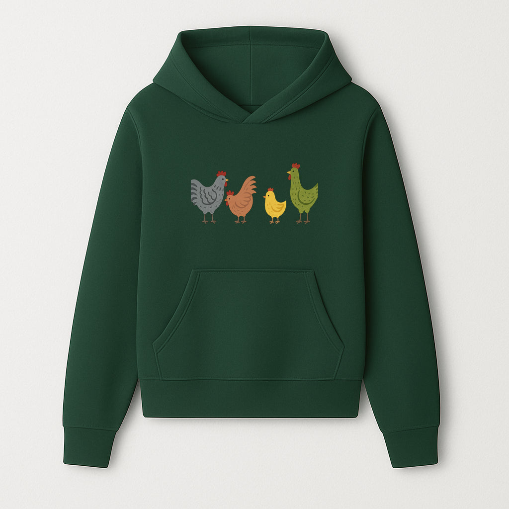Colorful Chicken Wall Art Set - Cute Farmhouse Decor for Kids' Rooms, Nursery, or Kitchen - Whimsical Animal Print Decorations - Hoodie 1757922463476.jpg