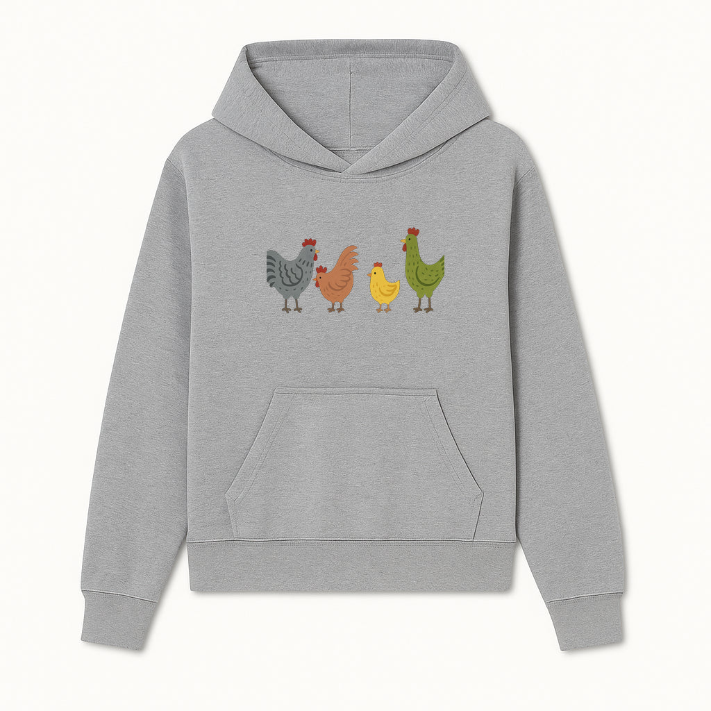 Colorful Chicken Wall Art Set - Cute Farmhouse Decor for Kids' Rooms, Nursery, or Kitchen - Whimsical Animal Print Decorations - Hoodie 1757922463627.jpg