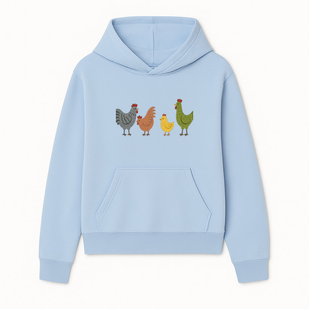 Colorful Chicken Wall Art Set - Cute Farmhouse Decor for Kids' Rooms, Nursery, or Kitchen - Whimsical Animal Print Decorations - Hoodie 1757922463743.jpg