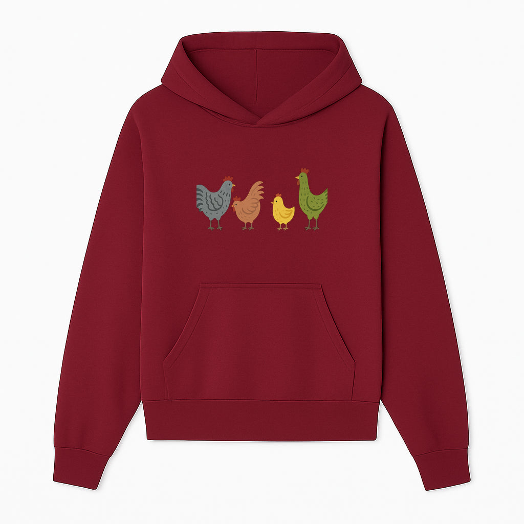 Colorful Chicken Wall Art Set - Cute Farmhouse Decor for Kids' Rooms, Nursery, or Kitchen - Whimsical Animal Print Decorations - Hoodie 1757922464085.jpg