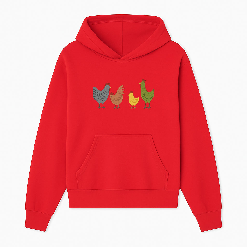 Colorful Chicken Wall Art Set - Cute Farmhouse Decor for Kids' Rooms, Nursery, or Kitchen - Whimsical Animal Print Decorations - Hoodie 1757922464418.jpg