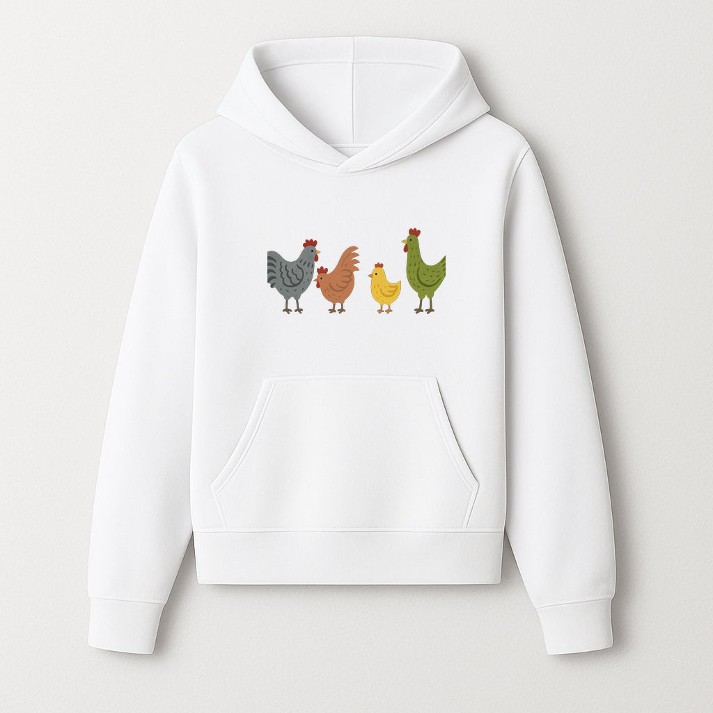 Colorful Chicken Wall Art Set - Cute Farmhouse Decor for Kids' Rooms, Nursery, or Kitchen - Whimsical Animal Print Decorations - Hoodie 1757922464720.jpg