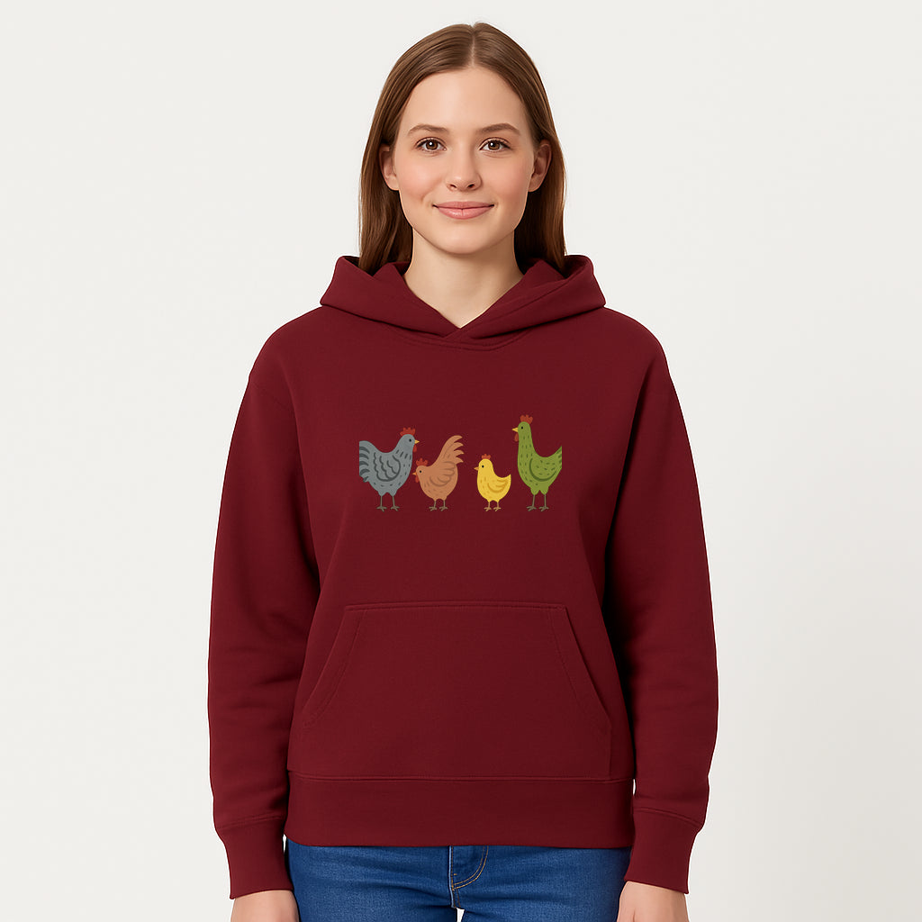 Colorful Chicken Wall Art Set - Cute Farmhouse Decor for Kids' Rooms, Nursery, or Kitchen - Whimsical Animal Print Decorations - Hoodie 1757922466022.jpg