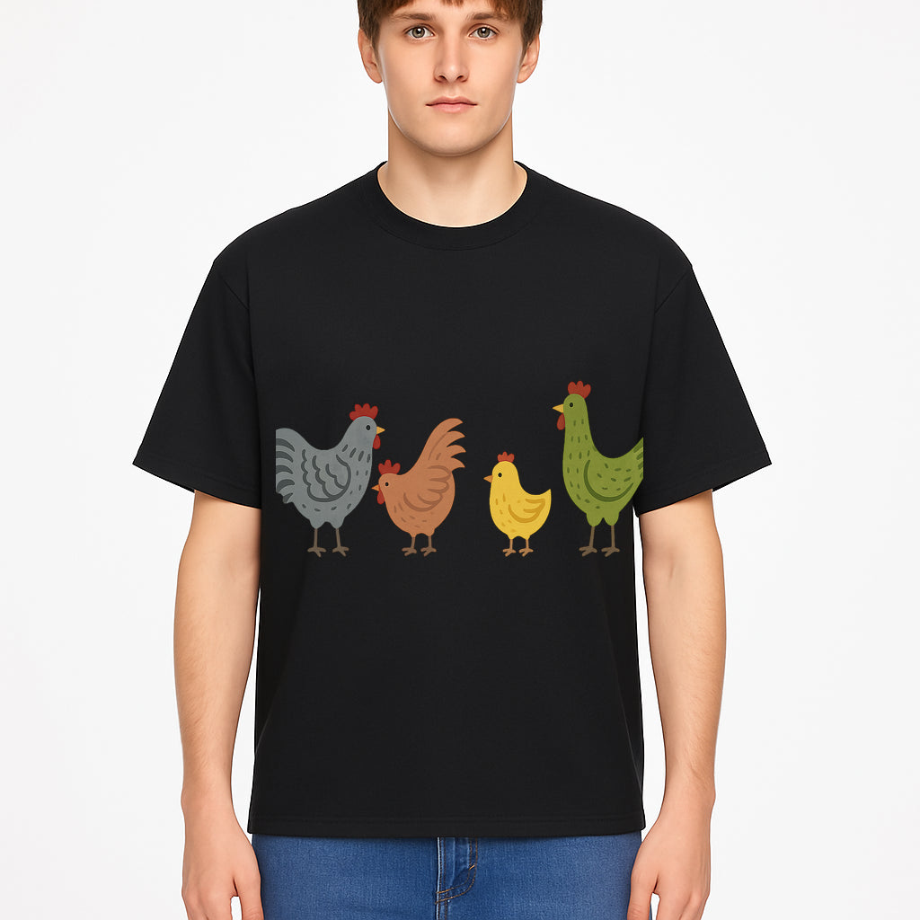 Colorful Chicken Wall Art Set - Cute Farmhouse Decor for Kids' Rooms, Nursery, or Kitchen - Whimsical Animal Print Decorations - T-shirt 1757922468787.jpg