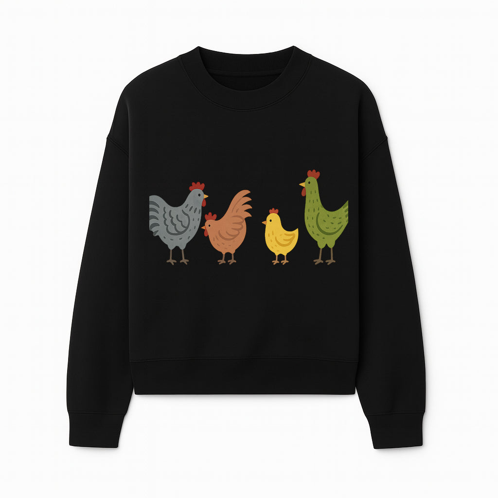 Colorful Chicken Wall Art Set - Cute Farmhouse Decor for Kids' Rooms, Nursery, or Kitchen - Whimsical Animal Print Decorations - Sweatshirt 1757922469166.jpg