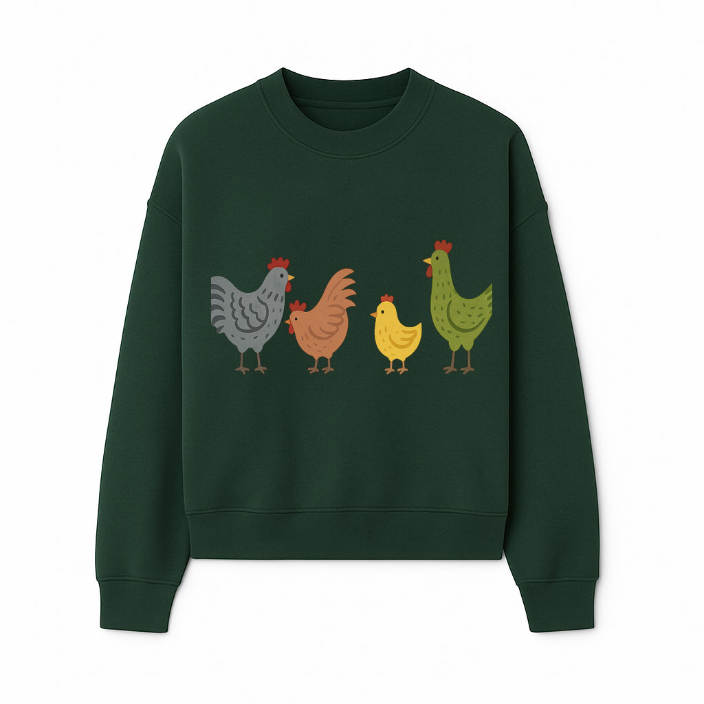 Colorful Chicken Wall Art Set - Cute Farmhouse Decor for Kids' Rooms, Nursery, or Kitchen - Whimsical Animal Print Decorations - Sweatshirt 1757922469433.jpg