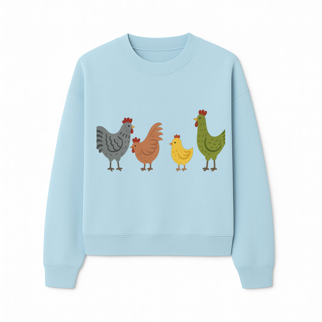Colorful Chicken Wall Art Set - Cute Farmhouse Decor for Kids' Rooms, Nursery, or Kitchen - Whimsical Animal Print Decorations - Sweatshirt 1757922469765.jpg