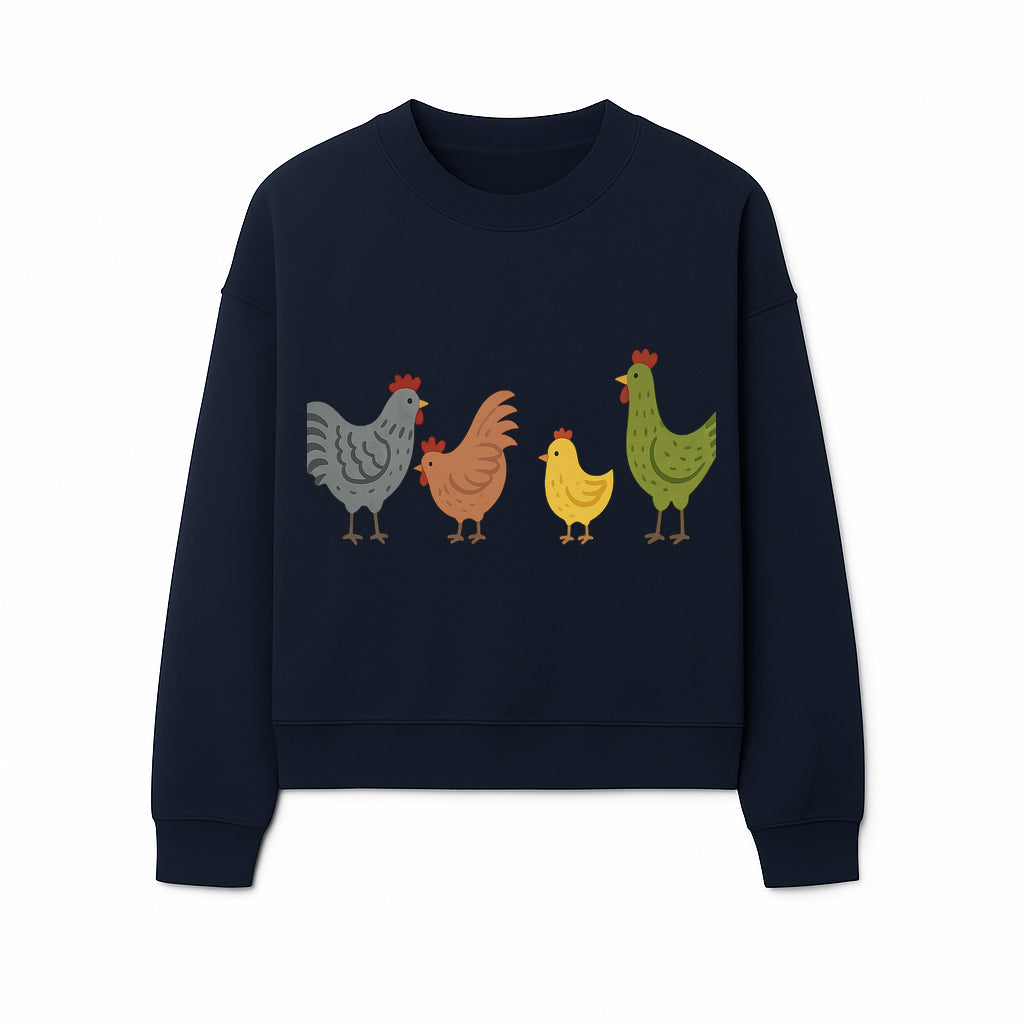 Colorful Chicken Wall Art Set - Cute Farmhouse Decor for Kids' Rooms, Nursery, or Kitchen - Whimsical Animal Print Decorations - Sweatshirt 1757922470129.jpg