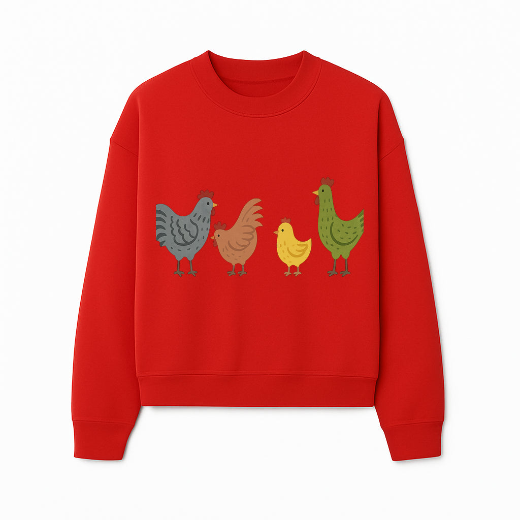 Colorful Chicken Wall Art Set - Cute Farmhouse Decor for Kids' Rooms, Nursery, or Kitchen - Whimsical Animal Print Decorations - Sweatshirt 1757922470256.jpg