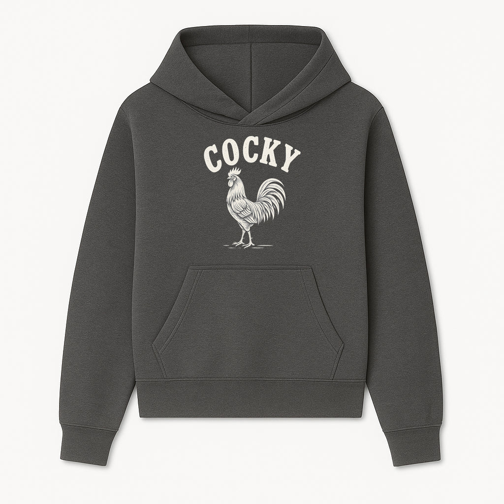 Cocky Rooster Vintage Graphic Tee, Fun Farmhouse Shirt, Animal Lover Gift, Retro Poultry Art, Unique Cockatoo Apparel - Hoodie 1757922470522.jpg