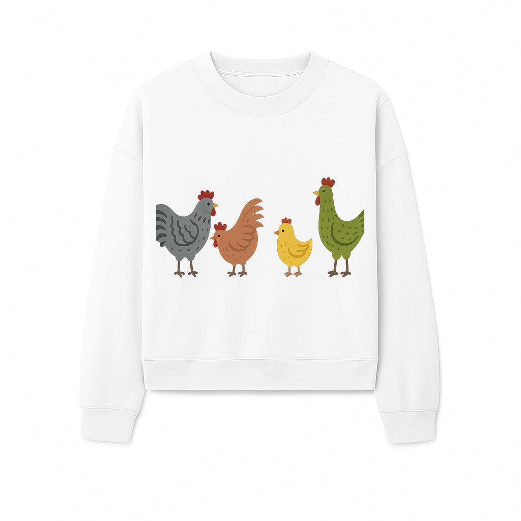Colorful Chicken Wall Art Set - Cute Farmhouse Decor for Kids' Rooms, Nursery, or Kitchen - Whimsical Animal Print Decorations - Sweatshirt 1757922470547.jpg