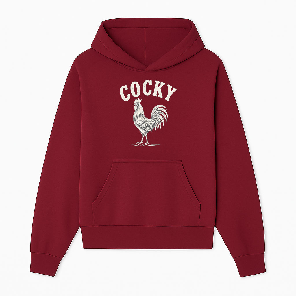 Cocky Rooster Vintage Graphic Tee, Fun Farmhouse Shirt, Animal Lover Gift, Retro Poultry Art, Unique Cockatoo Apparel - Hoodie 1757922471254.jpg