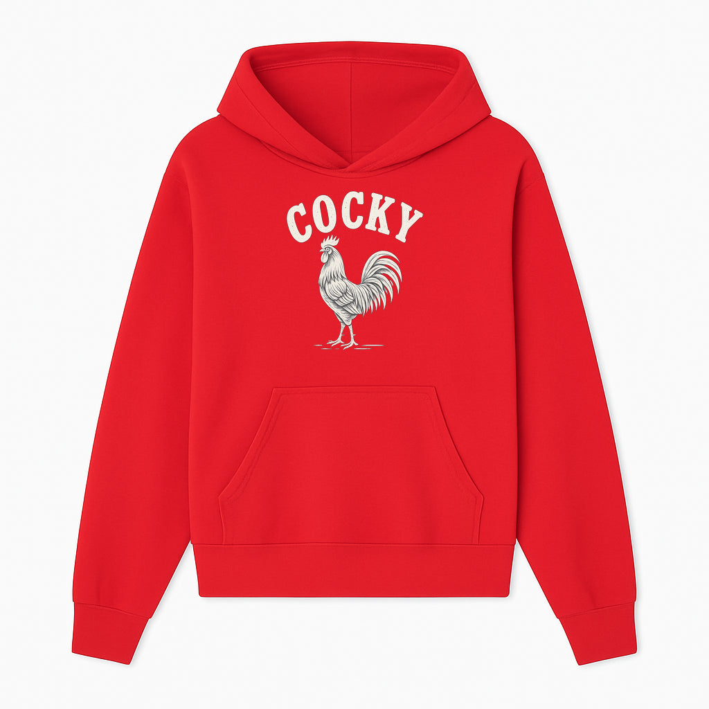 Cocky Rooster Vintage Graphic Tee, Fun Farmhouse Shirt, Animal Lover Gift, Retro Poultry Art, Unique Cockatoo Apparel - Hoodie 1757922471517.jpg