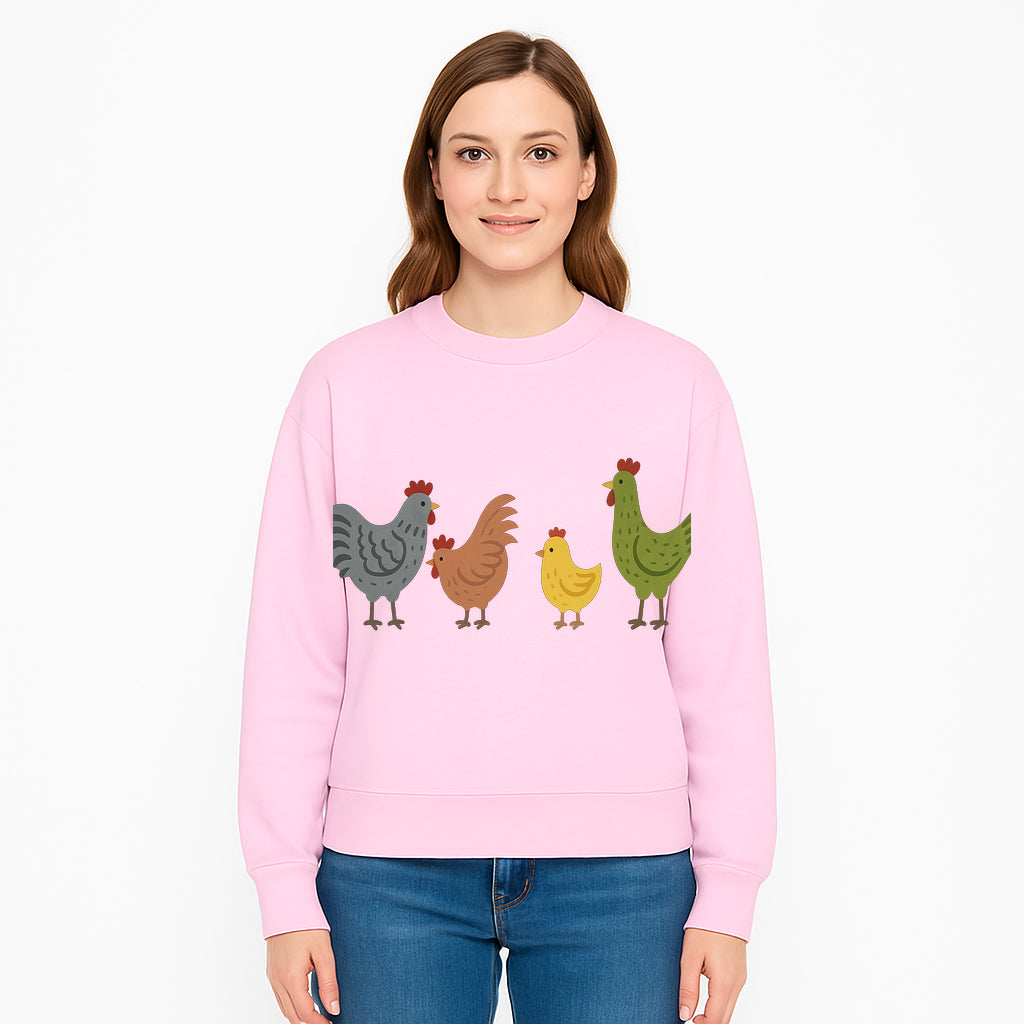 Colorful Chicken Wall Art Set - Cute Farmhouse Decor for Kids' Rooms, Nursery, or Kitchen - Whimsical Animal Print Decorations - Sweatshirt 1757922471814.jpg