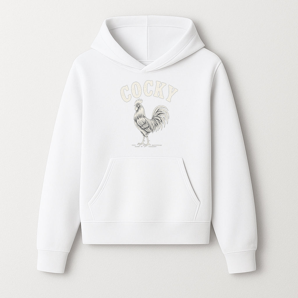 Cocky Rooster Vintage Graphic Tee, Fun Farmhouse Shirt, Animal Lover Gift, Retro Poultry Art, Unique Cockatoo Apparel - Hoodie 1757922471824.jpg