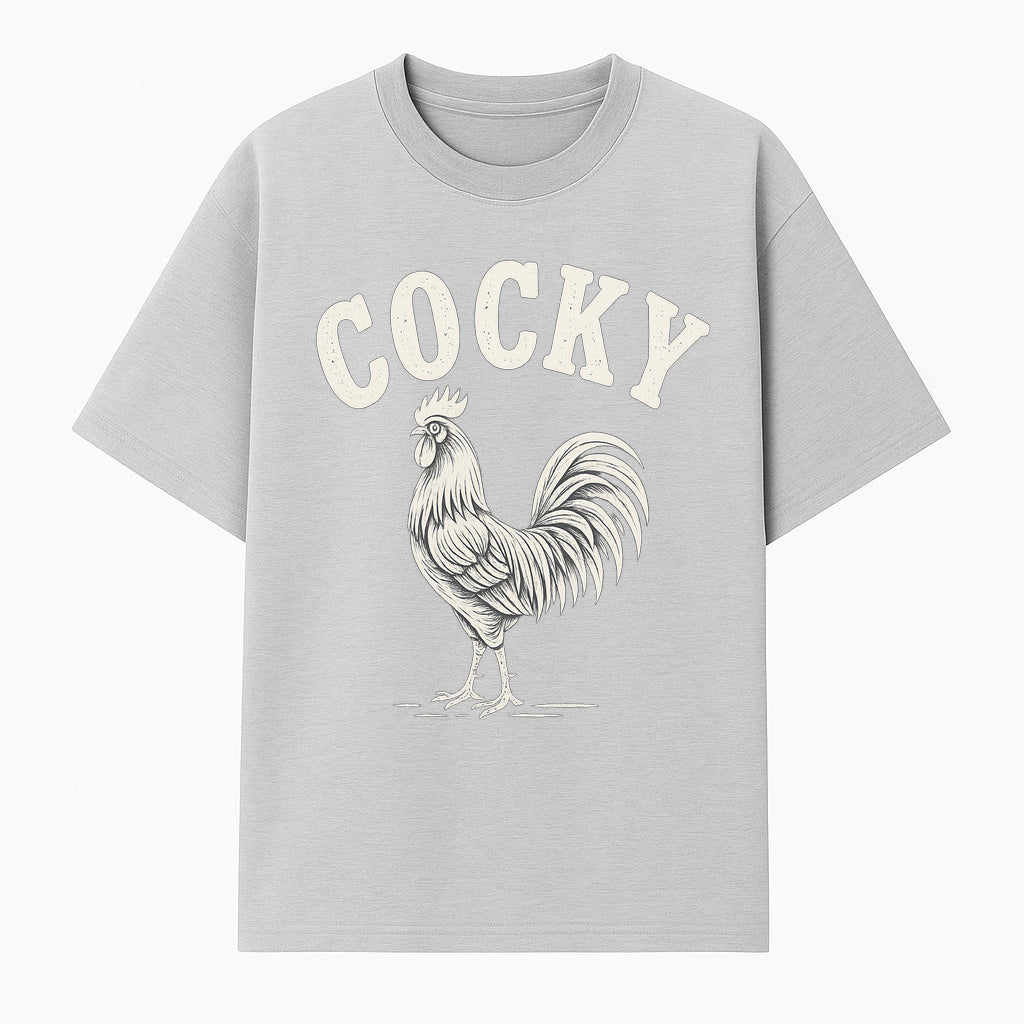Cocky Rooster Vintage Graphic Tee, Fun Farmhouse Shirt, Animal Lover Gift, Retro Poultry Art, Unique Cockatoo Apparel - T-shirt 1757922473233.jpg