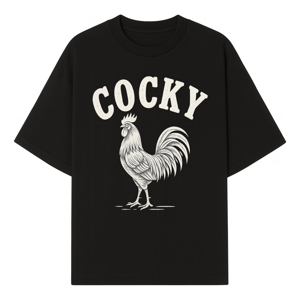 Cocky Rooster Vintage Graphic Tee, Fun Farmhouse Shirt, Animal Lover Gift, Retro Poultry Art, Unique Cockatoo Apparel - T-shirt 1757922473364.jpg