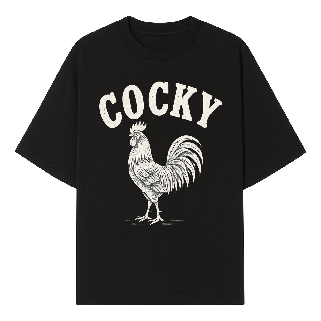 Cocky Rooster Vintage Graphic Tee, Fun Farmhouse Shirt, Animal Lover Gift, Retro Poultry Art, Unique Cockatoo Apparel - T-shirt 1757922473364.jpg