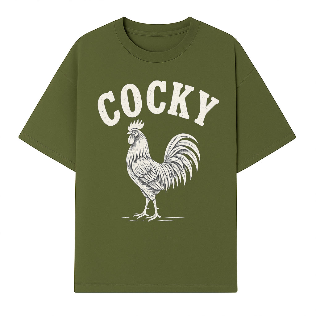Cocky Rooster Vintage Graphic Tee, Fun Farmhouse Shirt, Animal Lover Gift, Retro Poultry Art, Unique Cockatoo Apparel - T-shirt 1757922473661.jpg