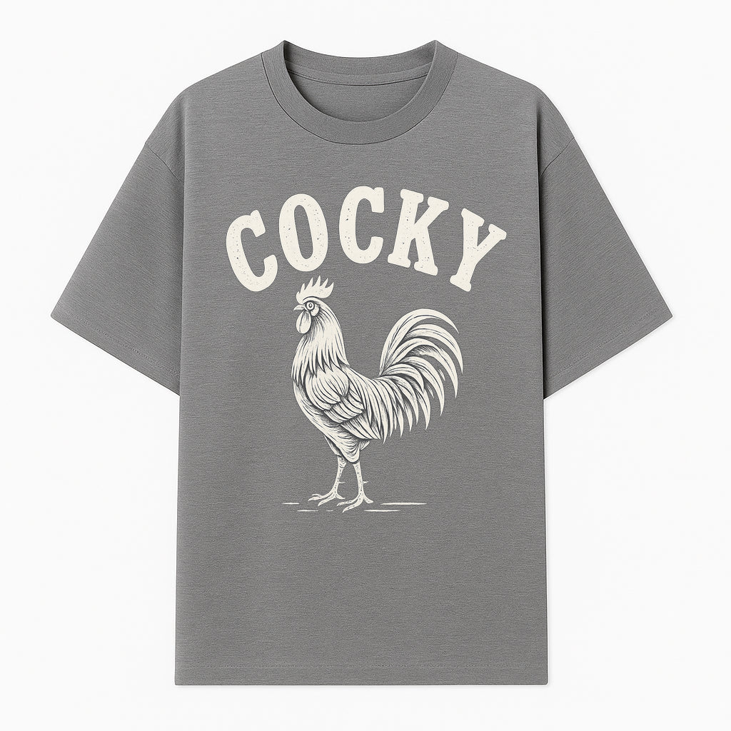 Cocky Rooster Vintage Graphic Tee, Fun Farmhouse Shirt, Animal Lover Gift, Retro Poultry Art, Unique Cockatoo Apparel - T-shirt 1757922473857.jpg