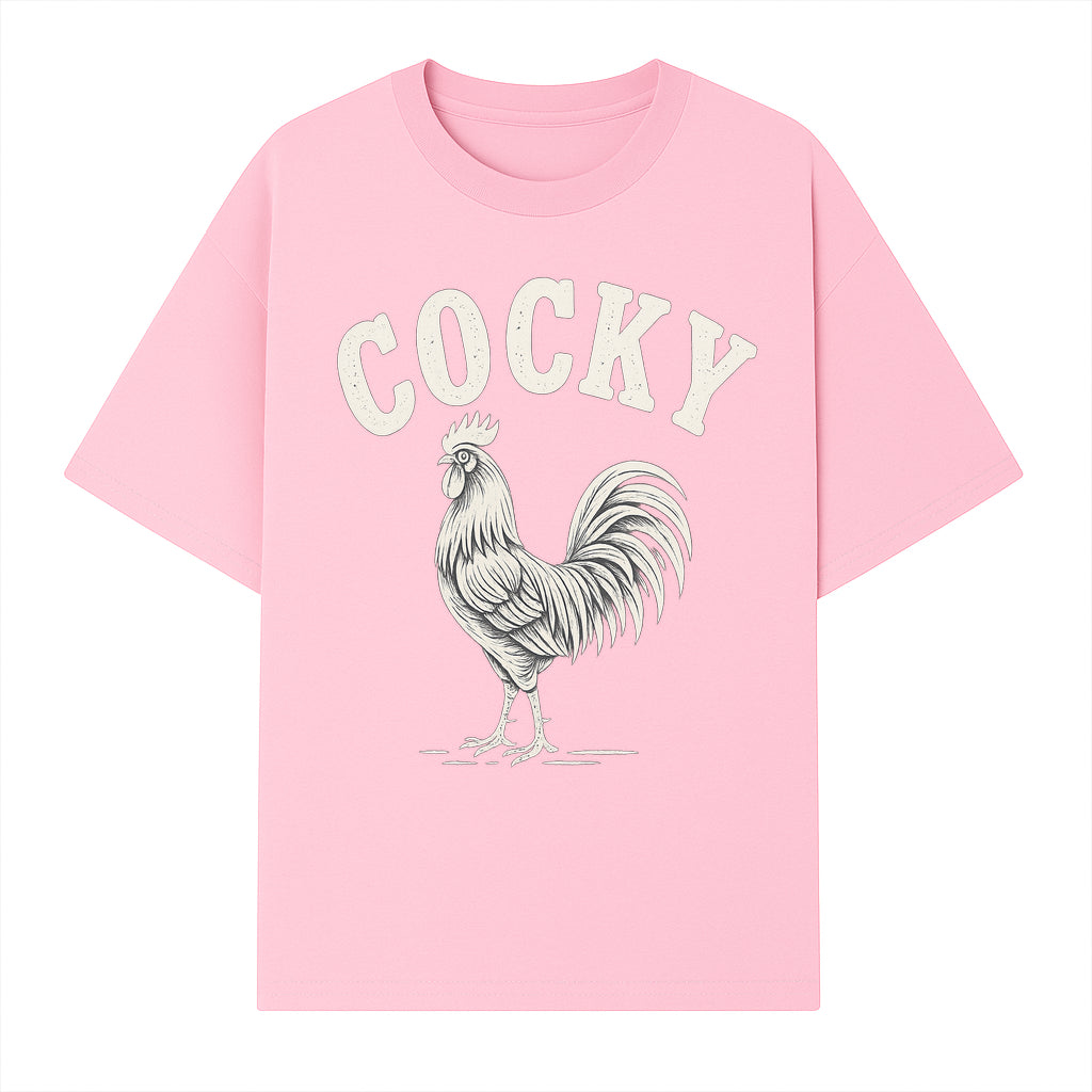 Cocky Rooster Vintage Graphic Tee, Fun Farmhouse Shirt, Animal Lover Gift, Retro Poultry Art, Unique Cockatoo Apparel - T-shirt 1757922474167.jpg