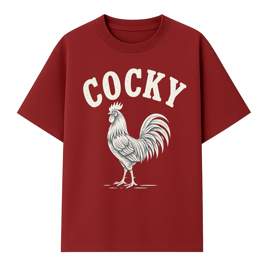 Cocky Rooster Vintage Graphic Tee, Fun Farmhouse Shirt, Animal Lover Gift, Retro Poultry Art, Unique Cockatoo Apparel - T-shirt 1757922474277.jpg