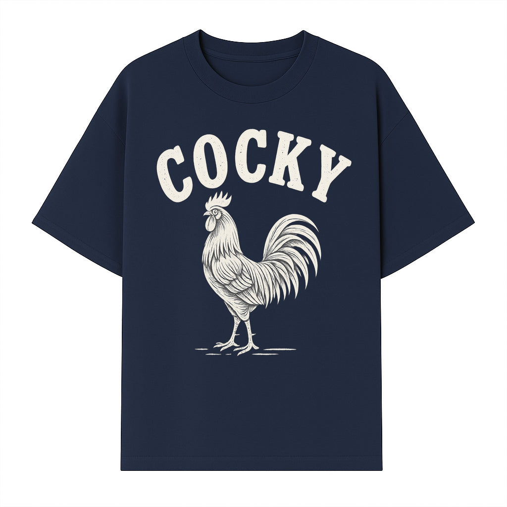 Cocky Rooster Vintage Graphic Tee, Fun Farmhouse Shirt, Animal Lover Gift, Retro Poultry Art, Unique Cockatoo Apparel - T-shirt 1757922474392.jpg