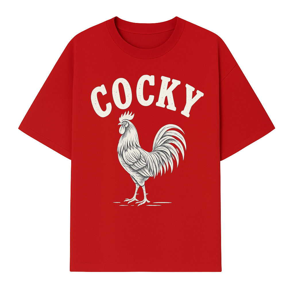 Cocky Rooster Vintage Graphic Tee, Fun Farmhouse Shirt, Animal Lover Gift, Retro Poultry Art, Unique Cockatoo Apparel - T-shirt 1757922474553.jpg