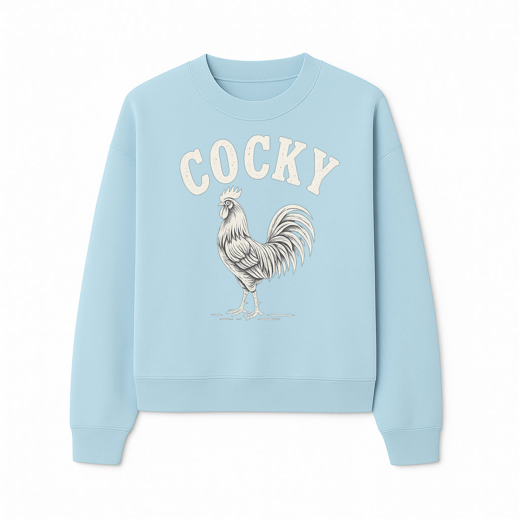 Cocky Rooster Vintage Graphic Tee, Fun Farmhouse Shirt, Animal Lover Gift, Retro Poultry Art, Unique Cockatoo Apparel - Sweatshirt 1757922476962.jpg