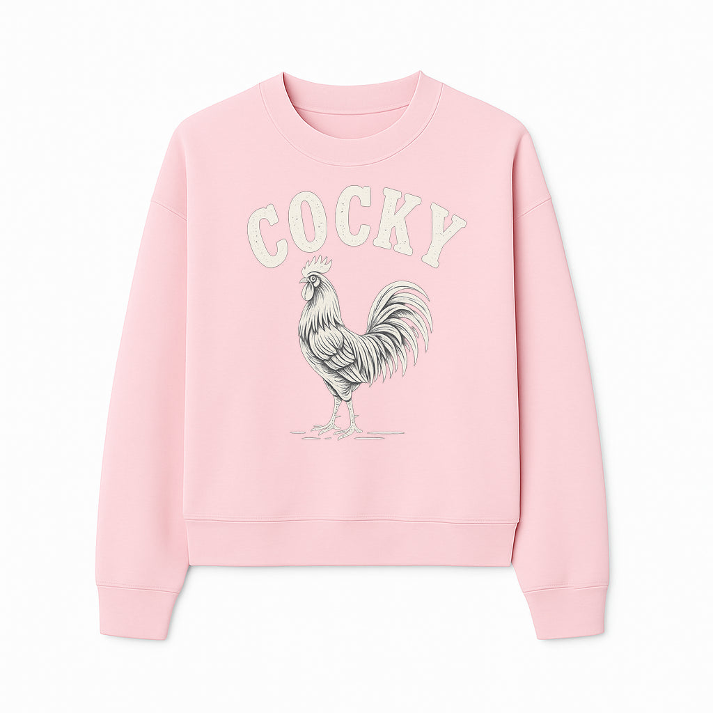 Cocky Rooster Vintage Graphic Tee, Fun Farmhouse Shirt, Animal Lover Gift, Retro Poultry Art, Unique Cockatoo Apparel - Sweatshirt 1757922477087.jpg