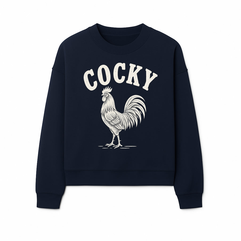 Cocky Rooster Vintage Graphic Tee, Fun Farmhouse Shirt, Animal Lover Gift, Retro Poultry Art, Unique Cockatoo Apparel - Sweatshirt 1757922477368.jpg
