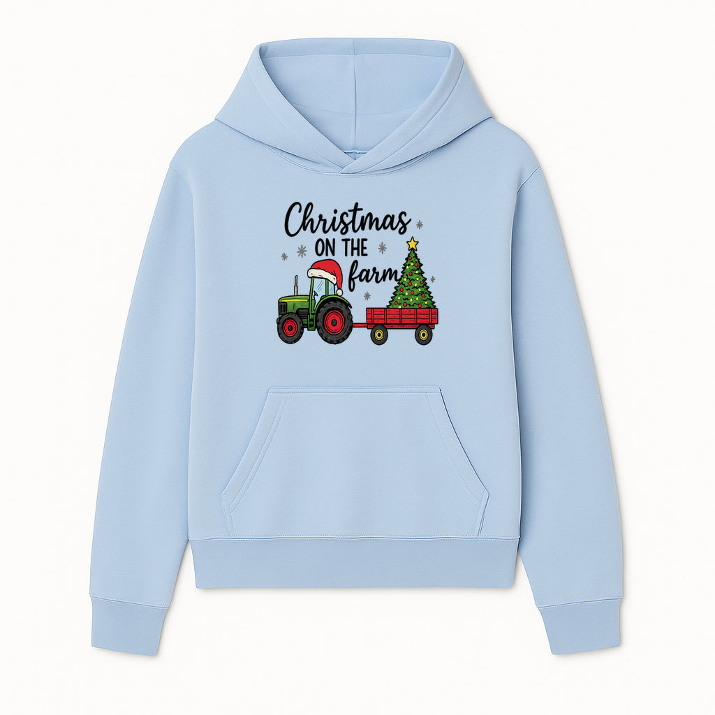 Christmas on the Farm Vintage Tractor and Tree Holiday Decor, Farmhouse Christmas Wall Art, Rustic Christmas Print - Hoodie 1757922479059.jpg