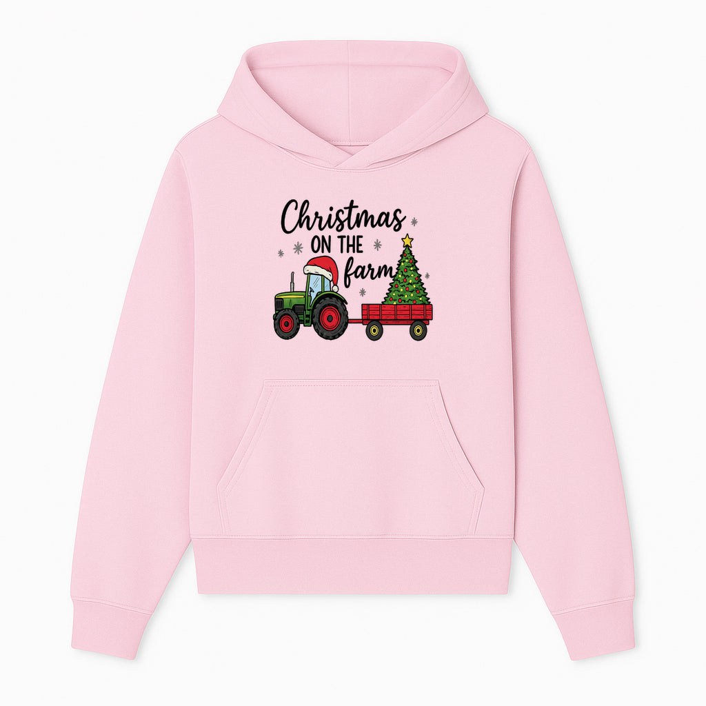 Christmas on the Farm Vintage Tractor and Tree Holiday Decor, Farmhouse Christmas Wall Art, Rustic Christmas Print - Hoodie 1757922479186.jpg