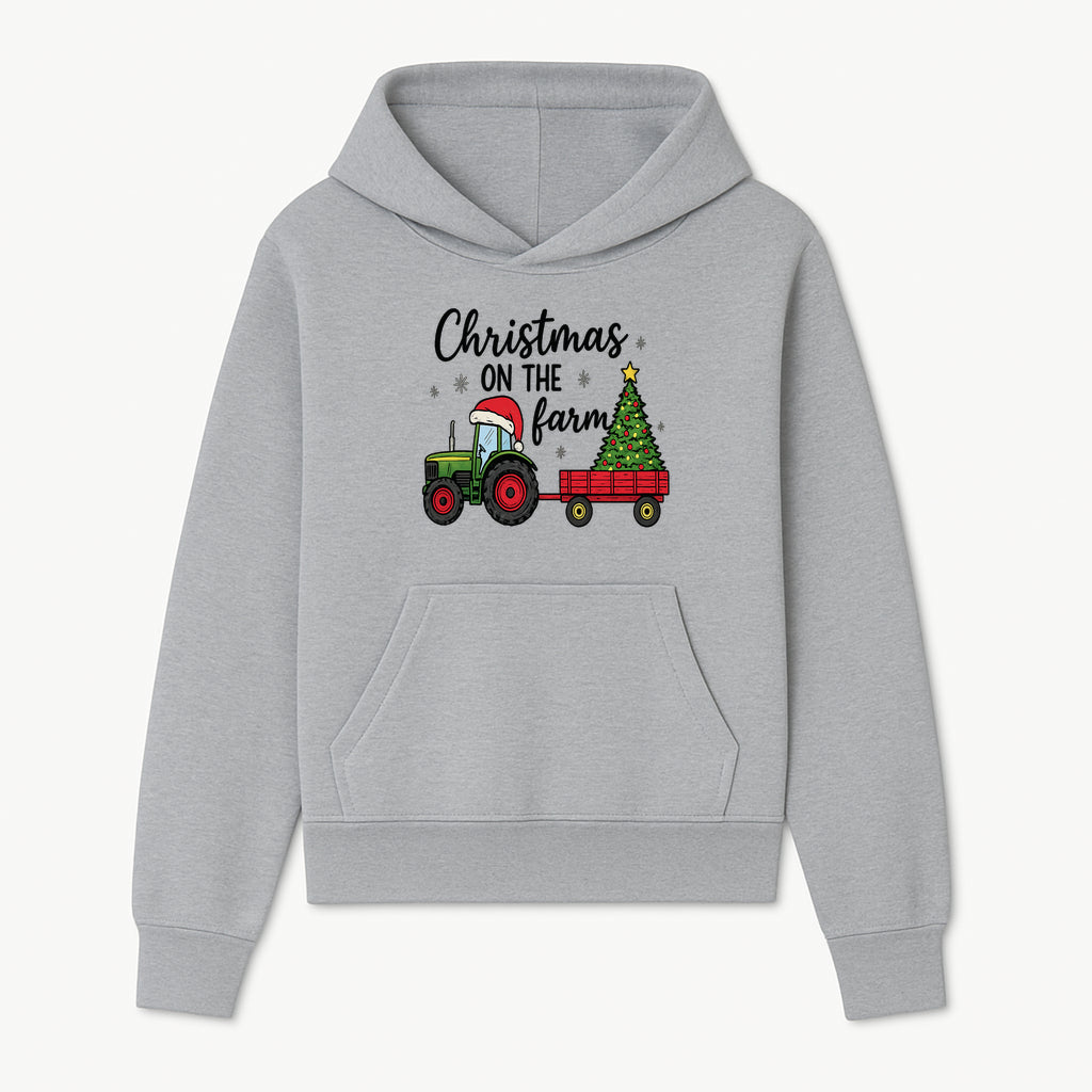 Christmas on the Farm Vintage Tractor and Tree Holiday Decor, Farmhouse Christmas Wall Art, Rustic Christmas Print - Hoodie 1757922479816.jpg