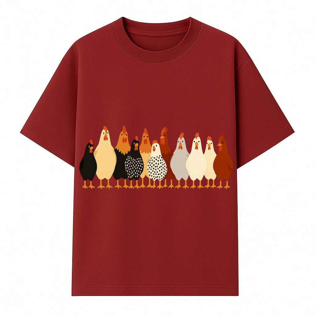 Colorful Chicken Collection Art Print - Farmhouse Decor, Cute Poultry Illustration, Kitchen Wall Art, Animal Lover Gift - T-shirt 1757922484782.jpg