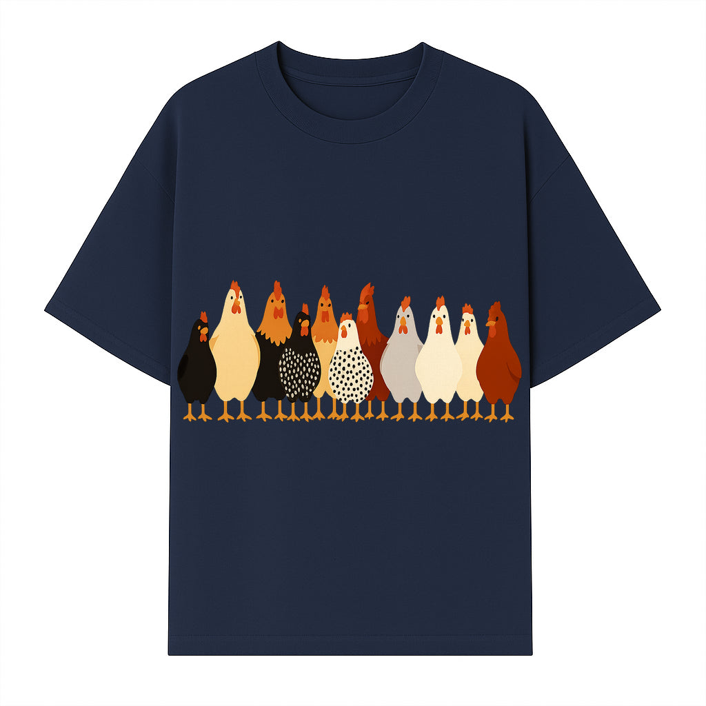 Colorful Chicken Collection Art Print - Farmhouse Decor, Cute Poultry Illustration, Kitchen Wall Art, Animal Lover Gift - T-shirt 1757922484890.jpg