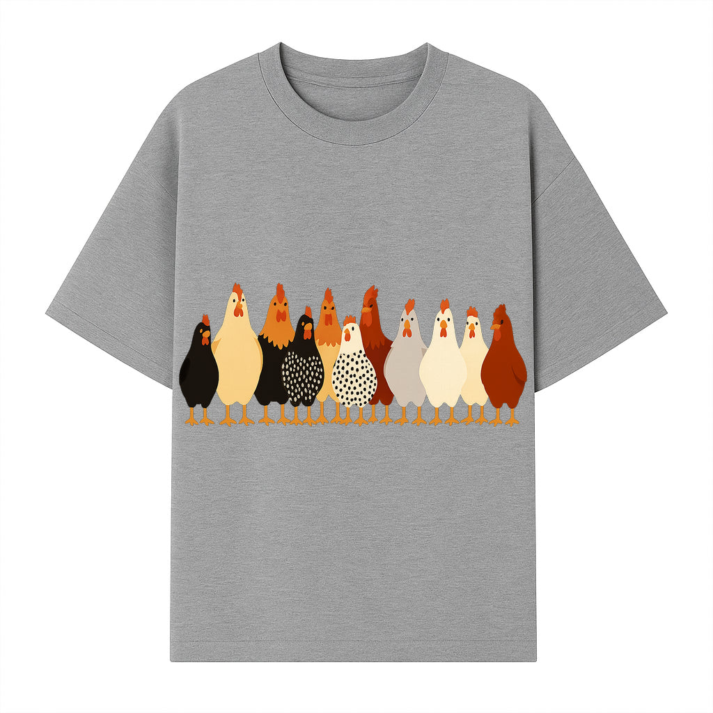 Colorful Chicken Collection Art Print - Farmhouse Decor, Cute Poultry Illustration, Kitchen Wall Art, Animal Lover Gift - T-shirt 1757922485167.jpg