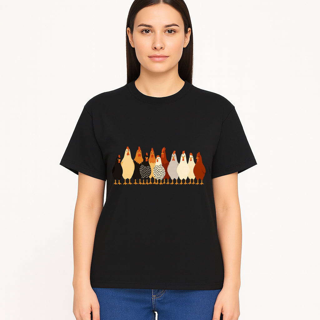 Colorful Chicken Collection Art Print - Farmhouse Decor, Cute Poultry Illustration, Kitchen Wall Art, Animal Lover Gift - T-shirt 1757922486584.jpg