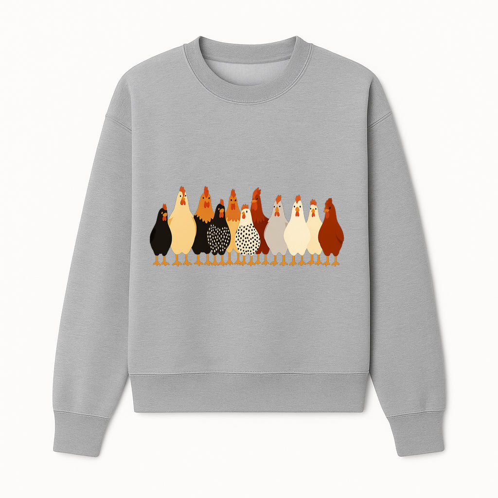 Colorful Chicken Collection Art Print - Farmhouse Decor, Cute Poultry Illustration, Kitchen Wall Art, Animal Lover Gift - Sweatshirt 1757922486710.jpg