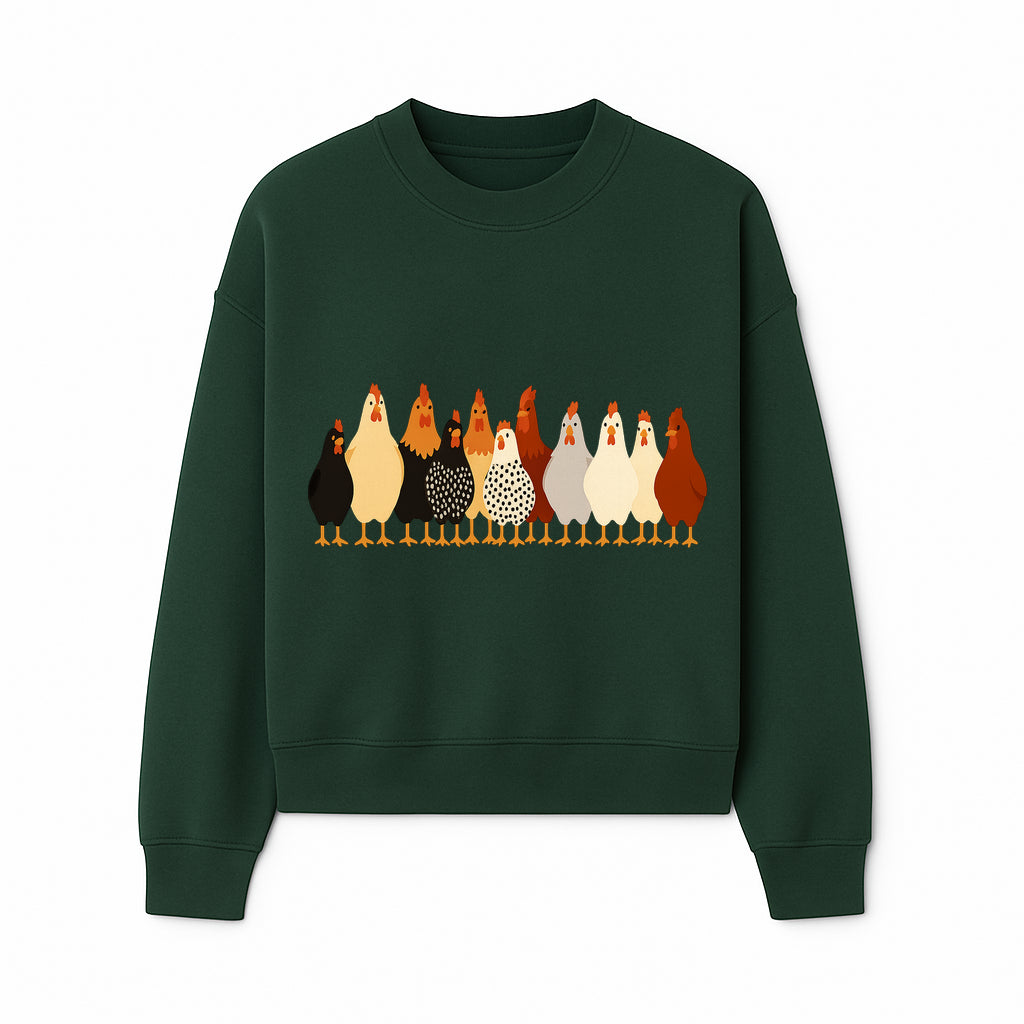 Colorful Chicken Collection Art Print - Farmhouse Decor, Cute Poultry Illustration, Kitchen Wall Art, Animal Lover Gift - Sweatshirt 1757922487129.jpg