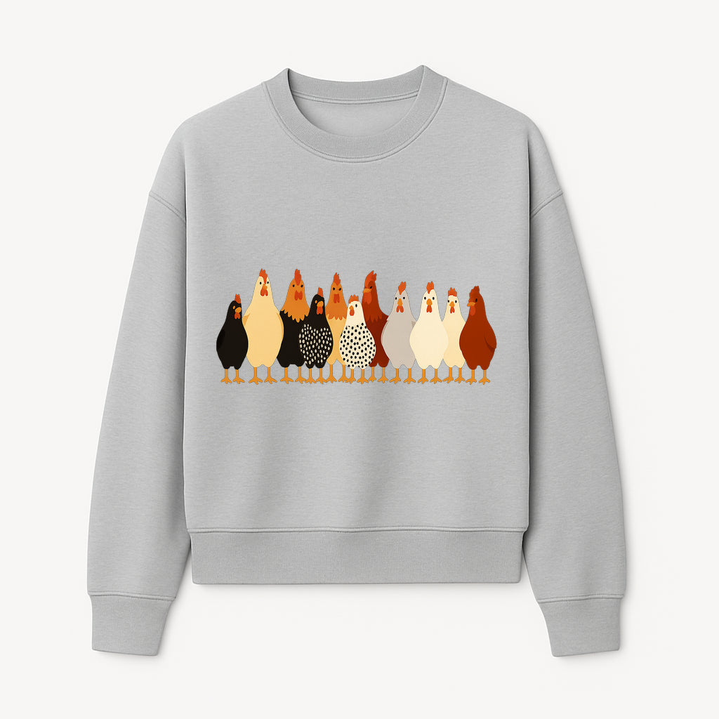Colorful Chicken Collection Art Print - Farmhouse Decor, Cute Poultry Illustration, Kitchen Wall Art, Animal Lover Gift - Sweatshirt 1757922487295.jpg