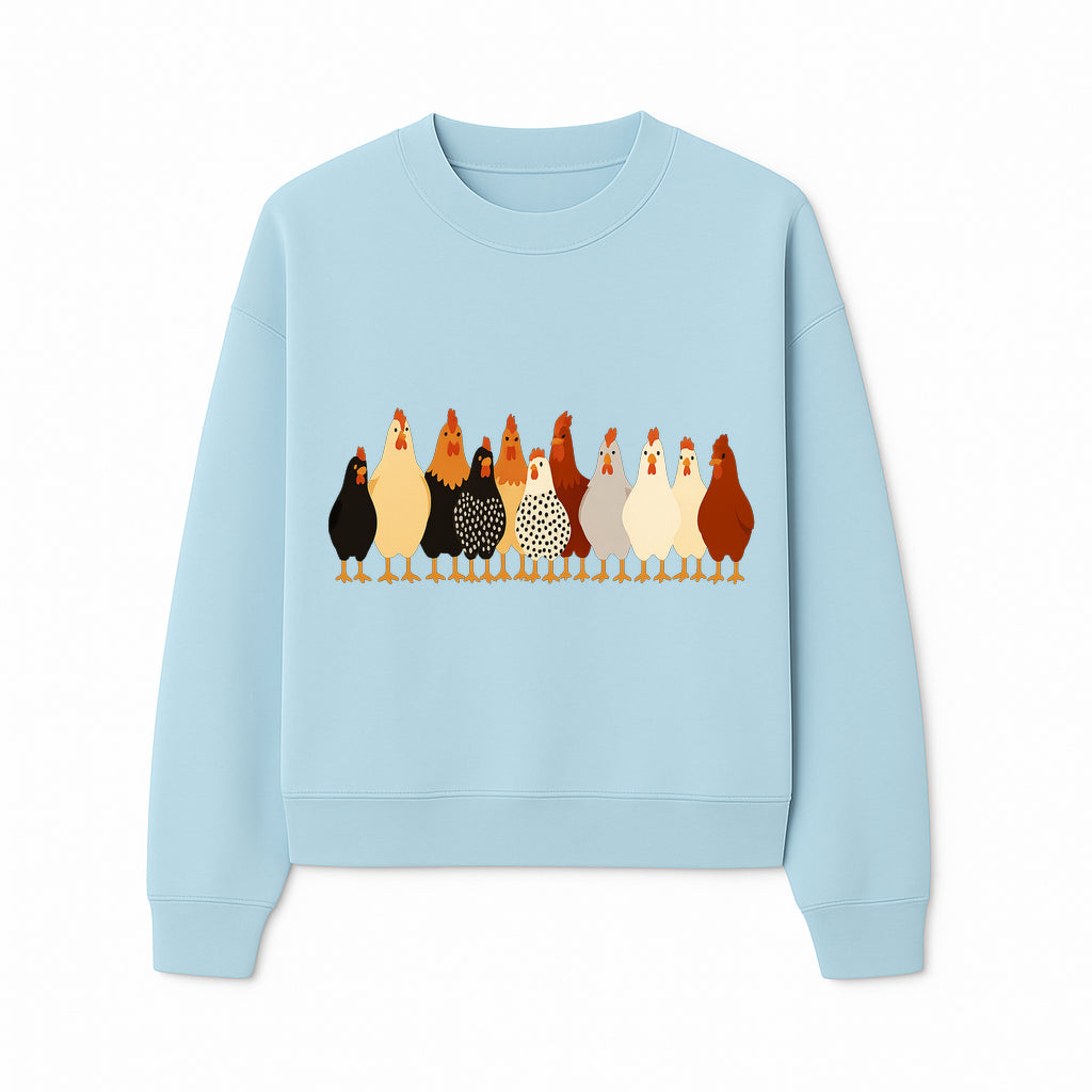 Colorful Chicken Collection Art Print - Farmhouse Decor, Cute Poultry Illustration, Kitchen Wall Art, Animal Lover Gift - Sweatshirt 1757922487433.jpg