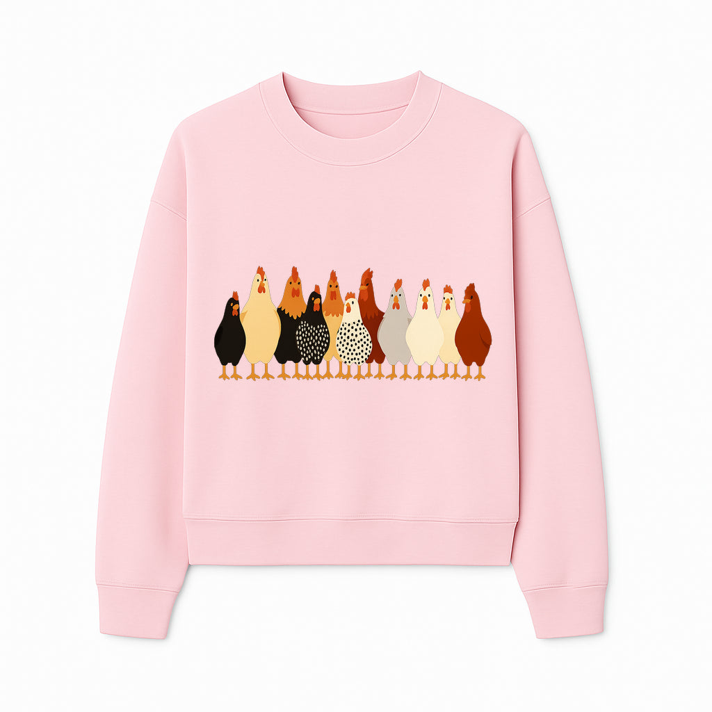 Colorful Chicken Collection Art Print - Farmhouse Decor, Cute Poultry Illustration, Kitchen Wall Art, Animal Lover Gift - Sweatshirt 1757922487552.jpg